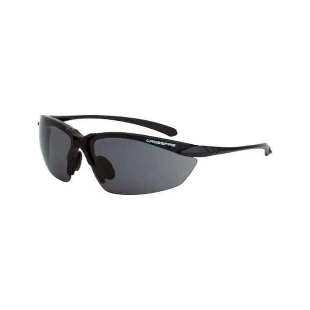 CROSSFIRE - Sniper Premium Safety Eyewear, Matte Black/Smoke - Becker Safety and Supply