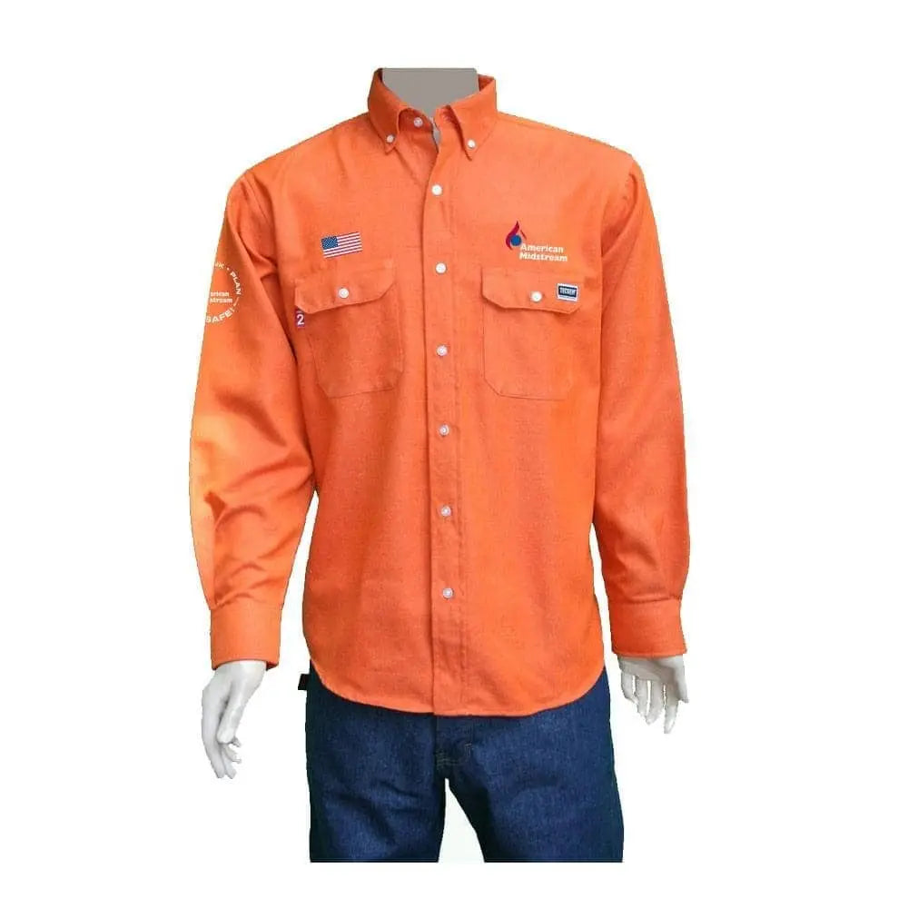 TECGEN - Tecgen Select 5.5oz Dress Shirt - HRC 2, NFPA 2112 - Orange - Becker Safety and Supply