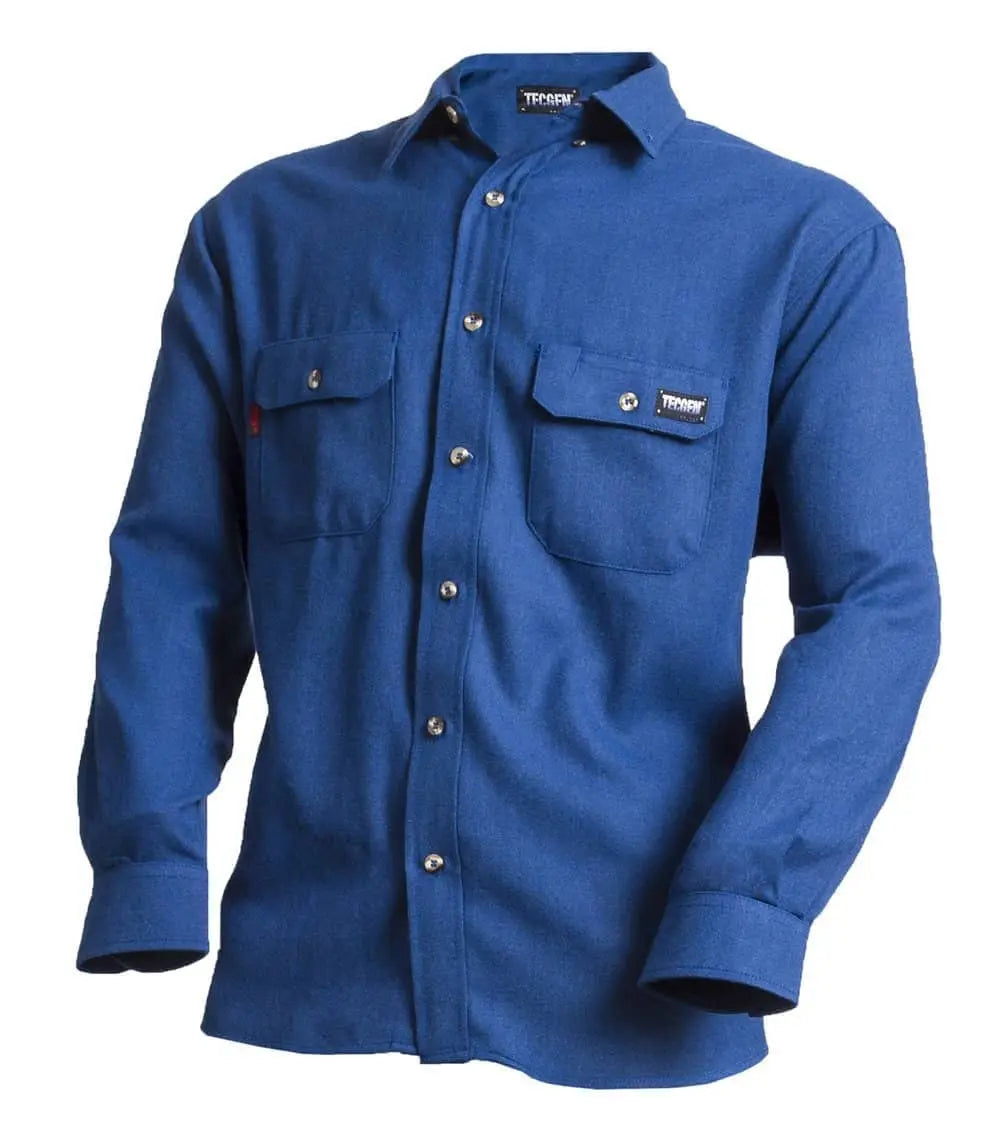 TECGEN - Tecgen Select 5.5oz Dress Shirt - HRC 2, NFPA 2112 - Royal Blue - Becker Safety and Supply