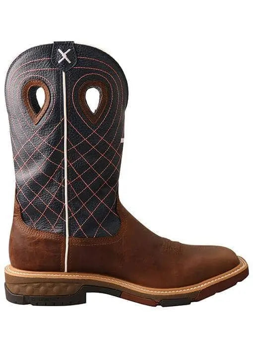 TWISTED X - Mens 12"‚ Alloy Toe Western Work Boot with CellStretch, Waterproof - Becker Safety and Supply