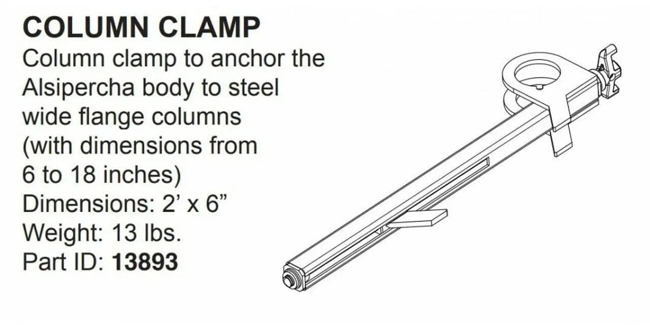 Tie Down Alsipercha I-Beam Column Clamp - 6" - 18" Column Width - Becker Safety and Supply