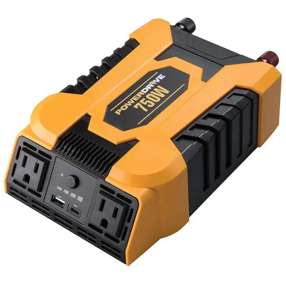 POWER DRIVE - 750 WATT DC to AC Power Inverter (W/ USB & 2 AC Outlets) - Becker Safety and Supply