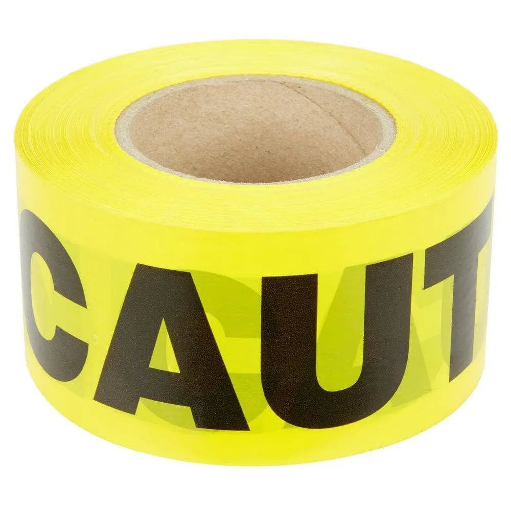 WBC-03 YELLOW CAUTION TAPE/ WOVEN PLASTIC 2X200' - Becker Safety and Supply