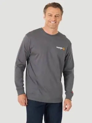 WRANGLER - FR Men's Skull Graphic Long Sleeve Work T-Shirt, Grey - Becker Safety and Supply