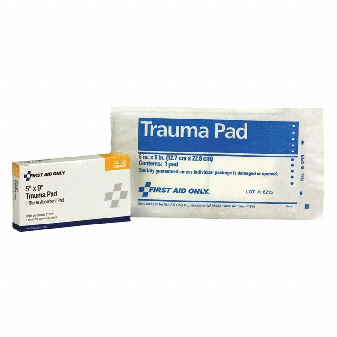 FIRST AID ONLY - 5"x9" Trauma Pad, 1/box - Becker Safety and Supply