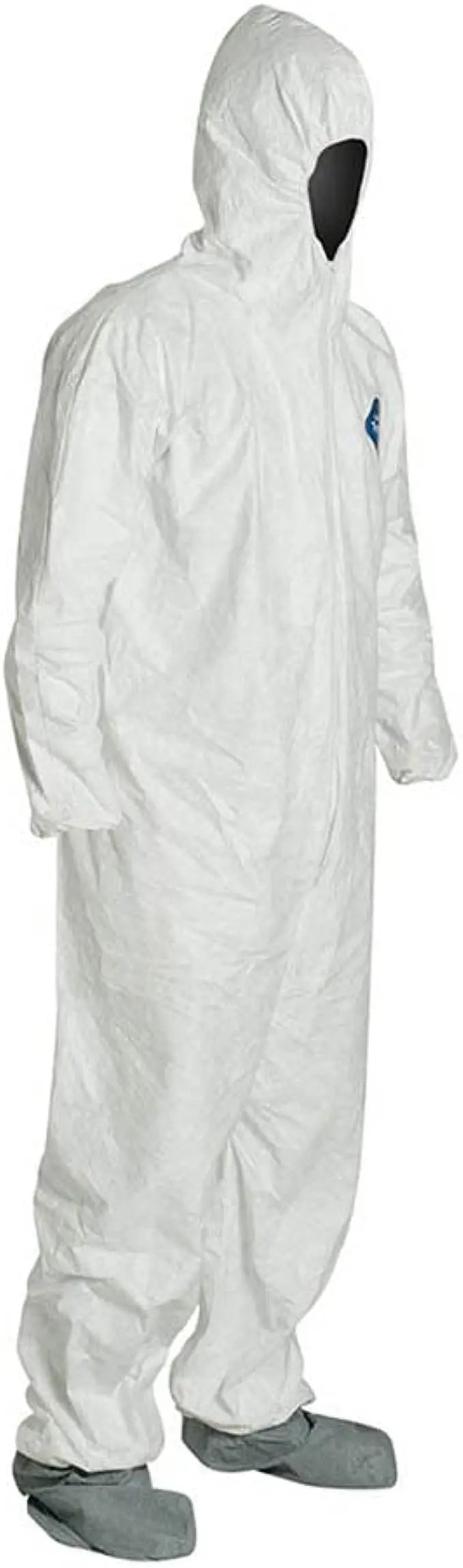 TYVEK - TY122S - White Coveralls - Attached Hood & Boots - Elastic Wrists - Serged Seams - 25/bx - Becker Safety and Supply