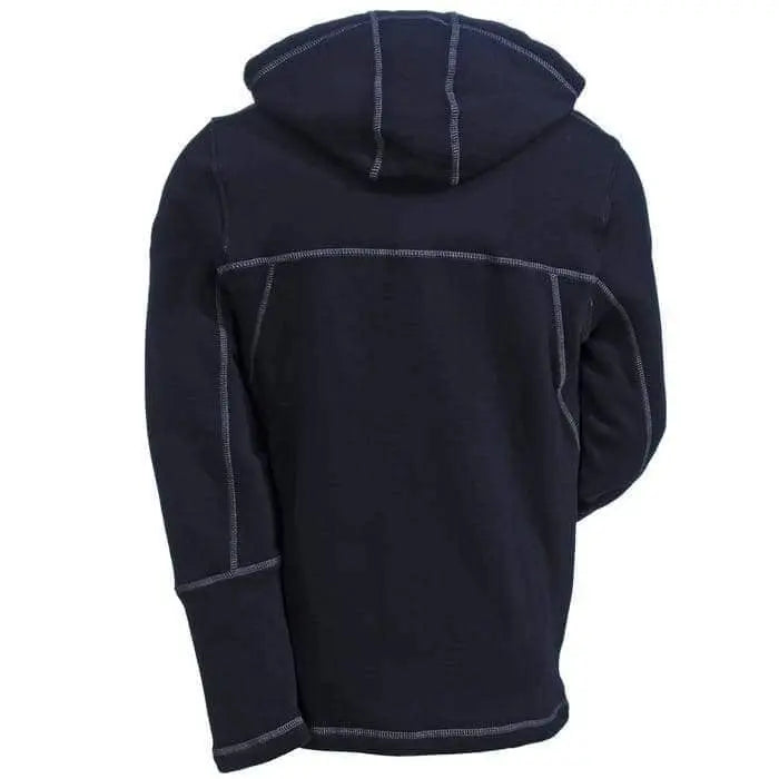 JUSTIN FR - Polartec Wind Pro Fleece Hoodie w/ full zip closure - NAVY -  Water Repellent -  NFPA 2112 & 70E (S-5XL) - Becker Safety and Supply