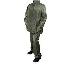 MAJESTIC - Green Rainsuit w/pants and attached hood - Becker Safety and Supply